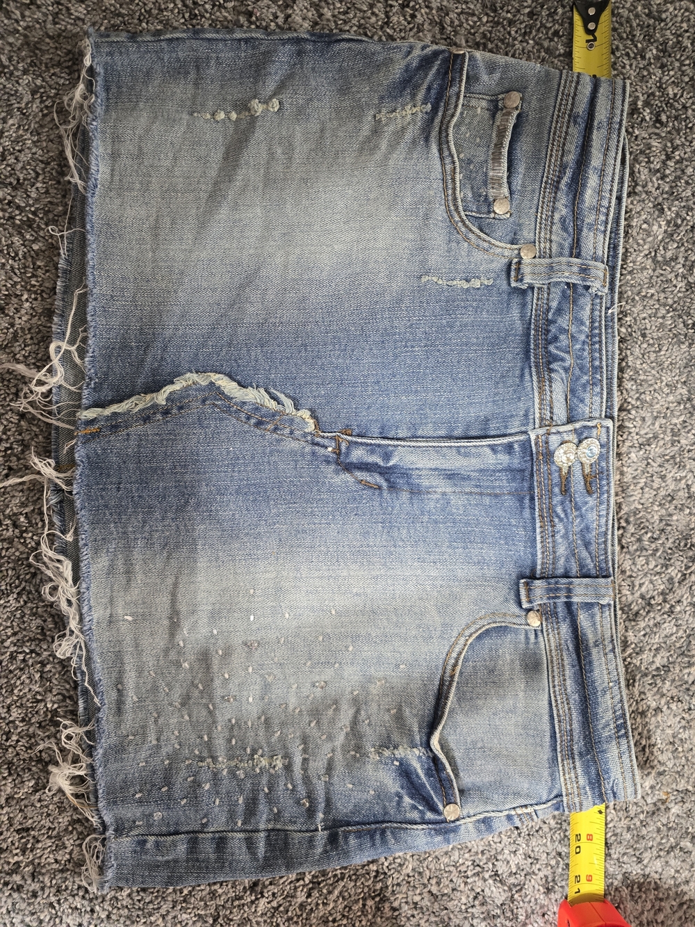 Younique Light Blue Distressed Denim Mini Skirt